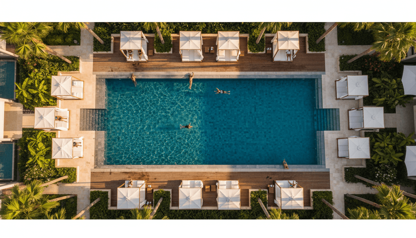 Inviting outdoor swimming pool at guesthouse